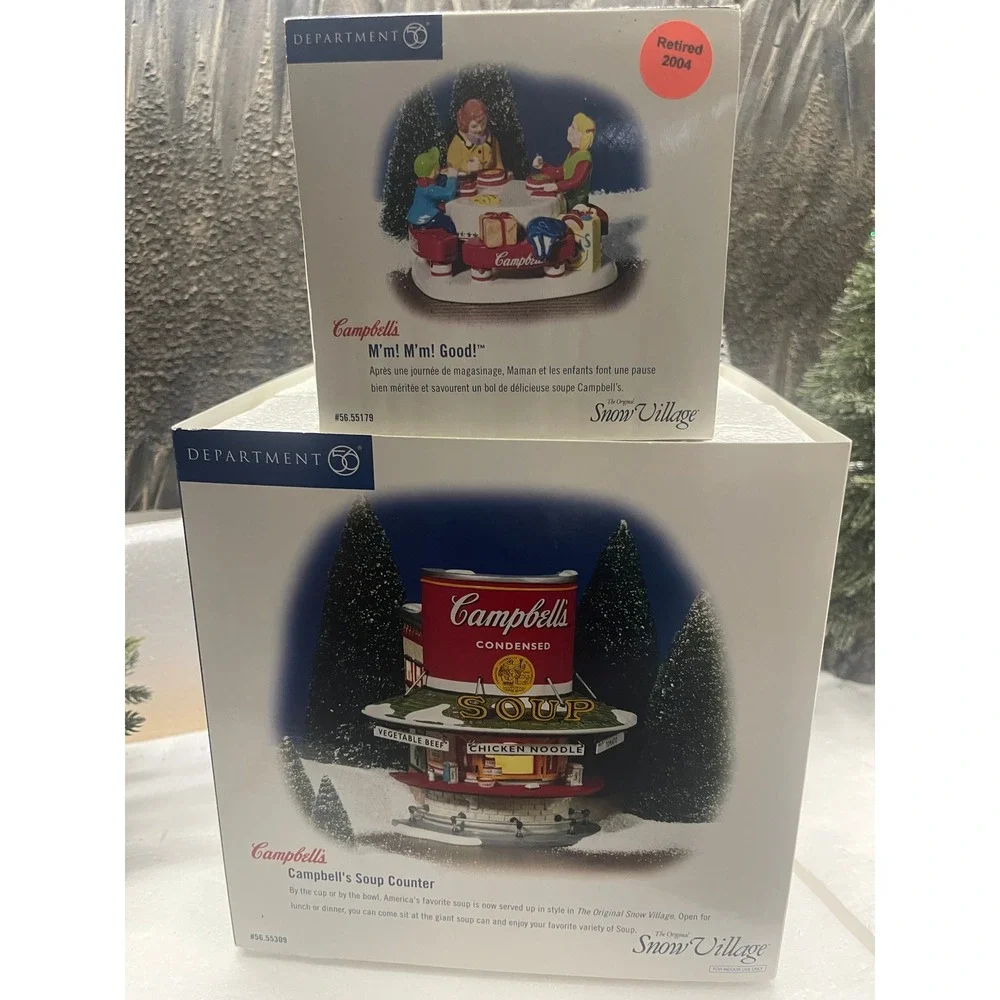 Dept 56 Snow Village CAMPBELL'S SOUP COUNTER & M'm M'm GOOD Accessory 56.55309